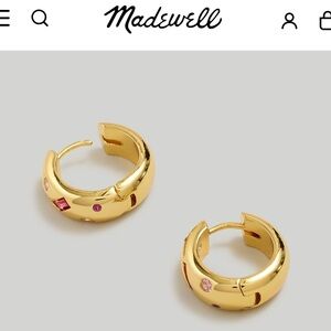 Madewell Confetti Crystal Huggie Hoop Earrings